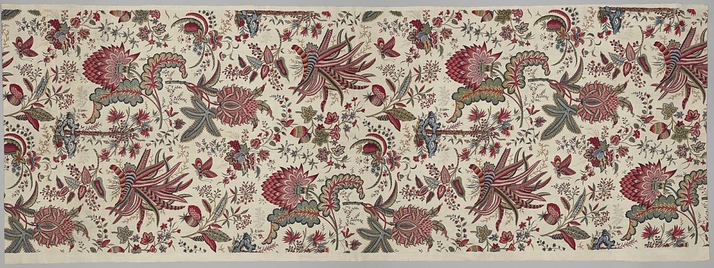 Cotton floral print, French imitating Indian style, 1787